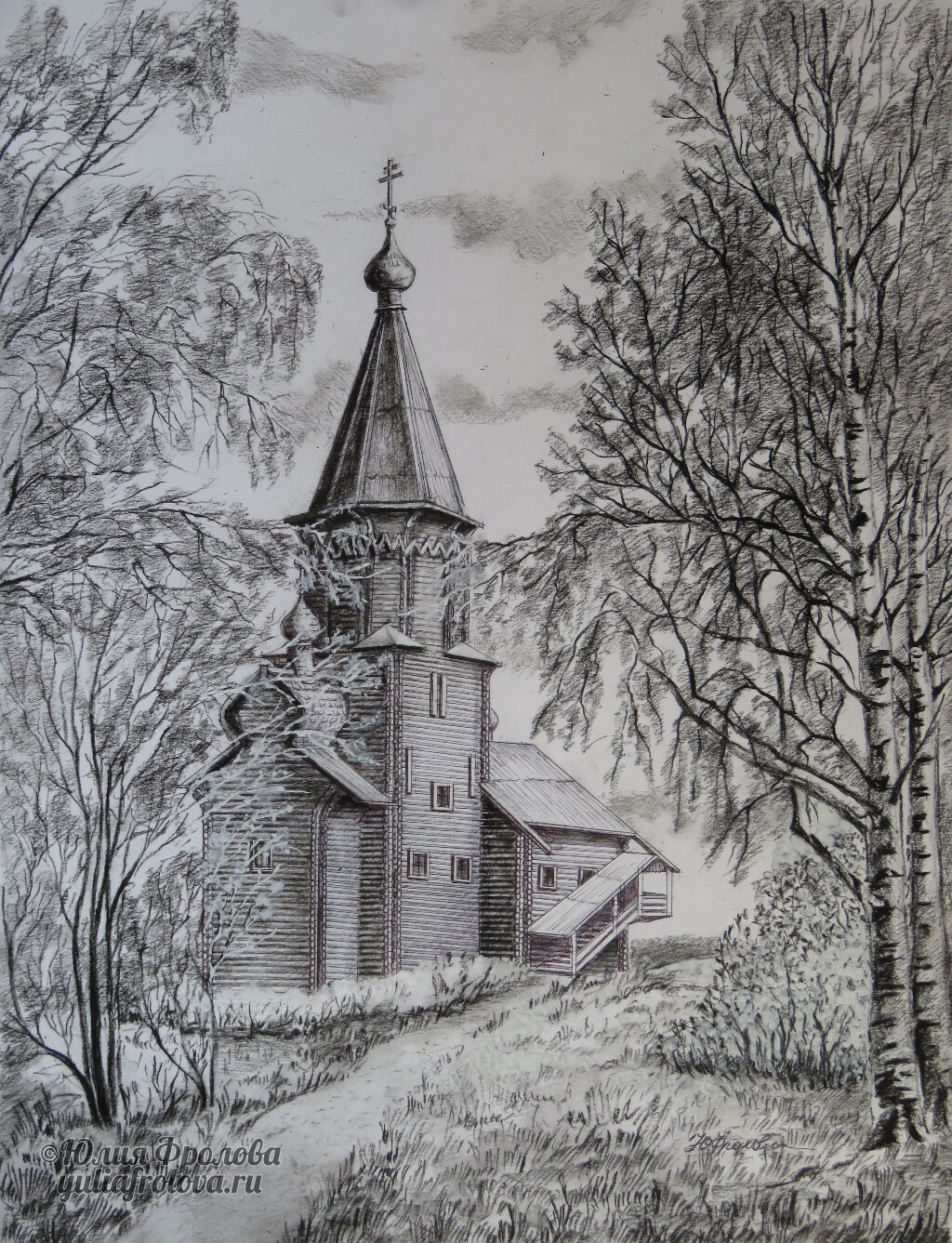 The Church of the Dormition of the Blessed Virgin Mary, 1774, on the shore of Lake Onega. Kandopoga. (No 68)