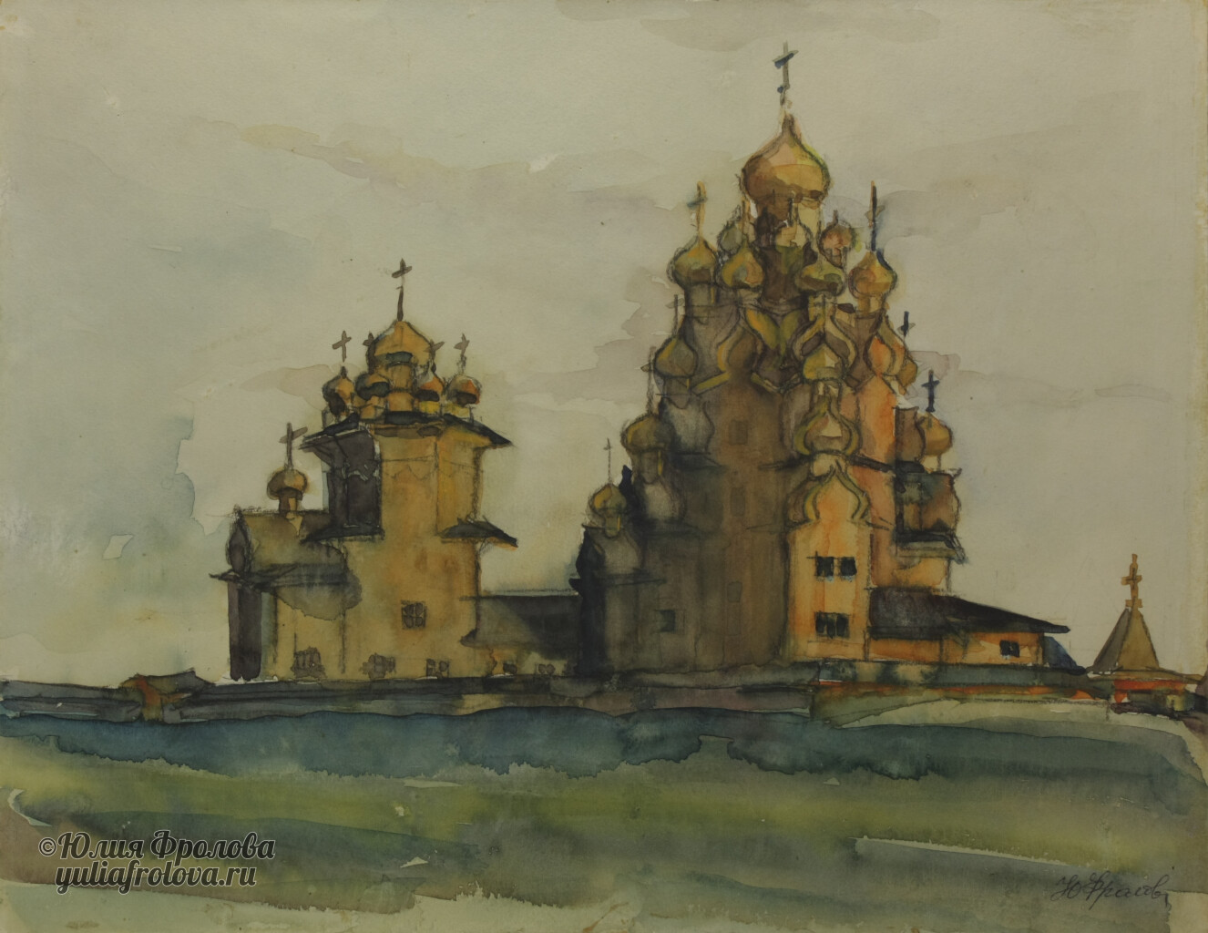 Rising of the sun. The Church of the Transfiguration and the Intercession. The Kizhi pogost. (No 157)