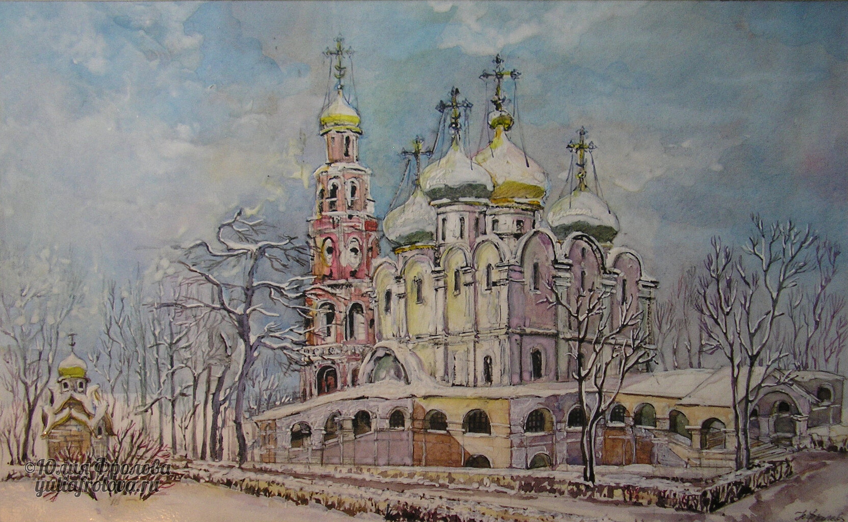 Smolensk Cathedral. Novodevichy Convent. Winter. Moscow. (No 405)