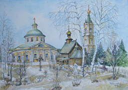 Temples of Cosino. Temple of the Dormition of the Blessed Virgin Mary. Tikhonovsky Temple (wooden). Nikolsky Church with the Bell Tower. (No 349)