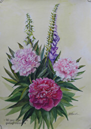 Peonies and impatiens. (No 1234)